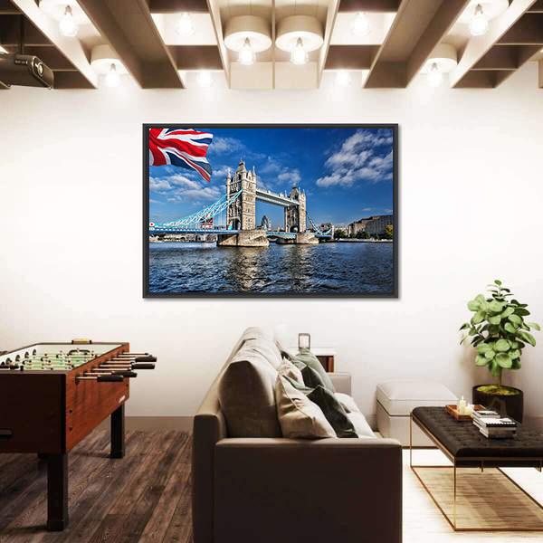 Tower Bridge Of London Canvas Wall Art-5 Horizontal-Gallery Wrap-22" x 12"-Tiaracle