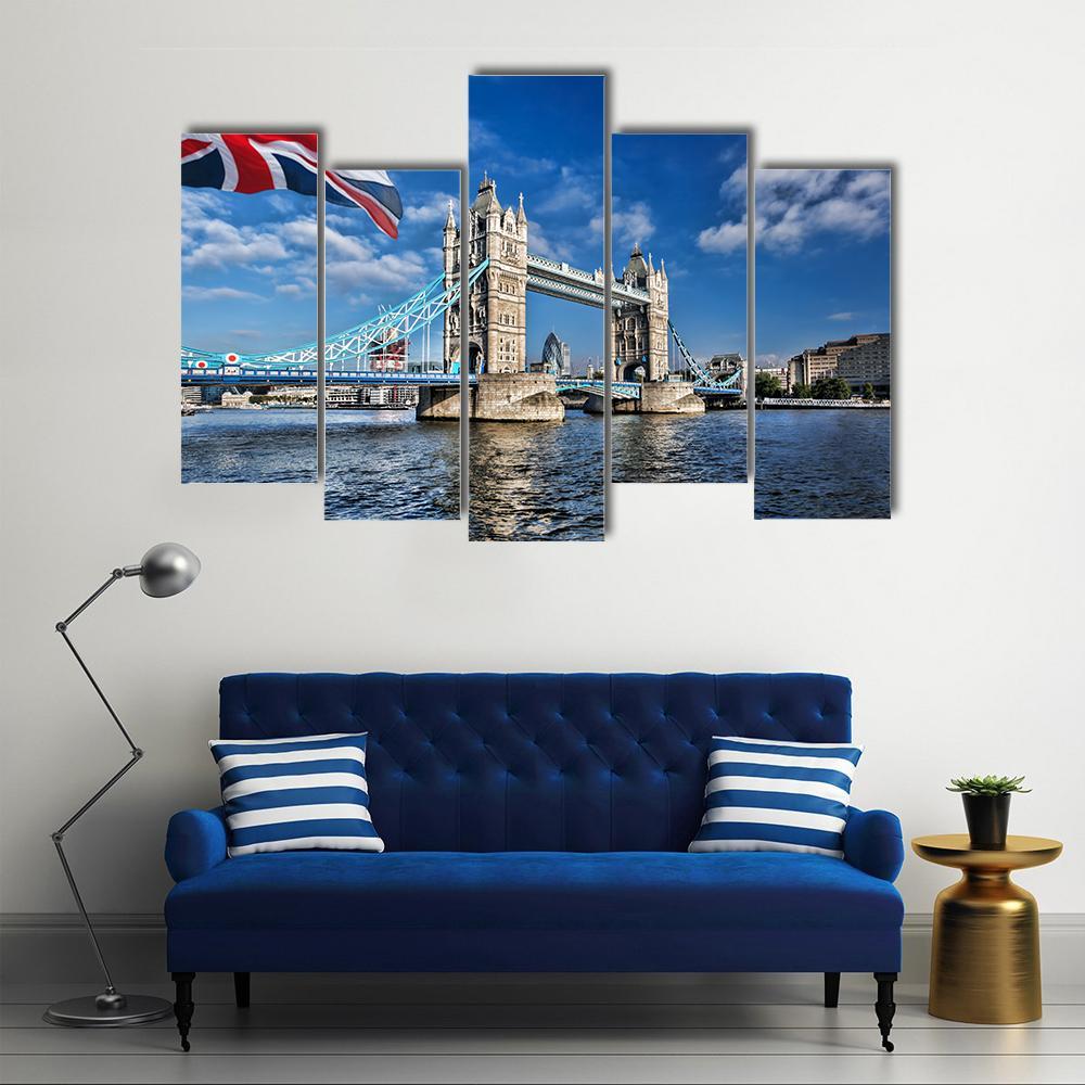 Tower Bridge Of London Canvas Wall Art-5 Pop-Gallery Wrap-47" x 32"-Tiaracle
