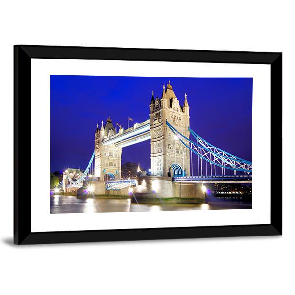 Tower Bridge Over River Thames Canvas Wall Art-3 Horizontal-Gallery Wrap-25" x 16"-Tiaracle