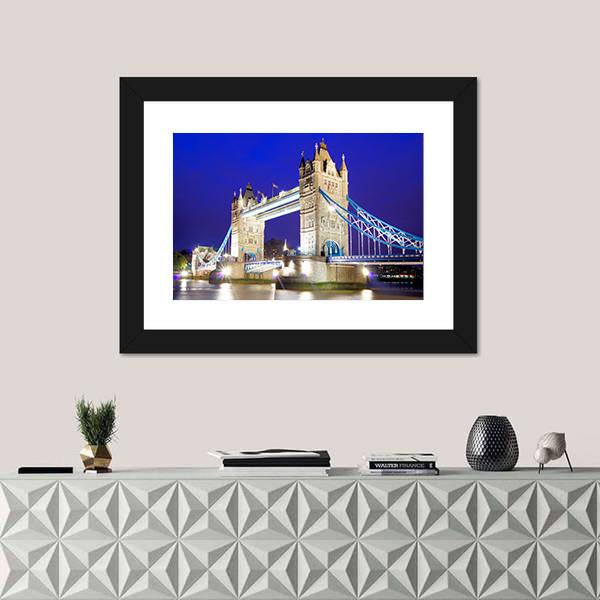 Tower Bridge Over River Thames Canvas Wall Art-3 Horizontal-Gallery Wrap-25" x 16"-Tiaracle