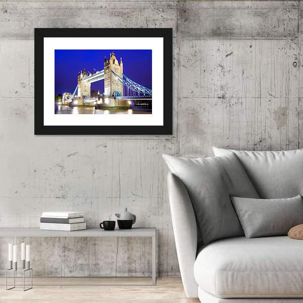 Tower Bridge Over River Thames Canvas Wall Art-3 Horizontal-Gallery Wrap-25" x 16"-Tiaracle