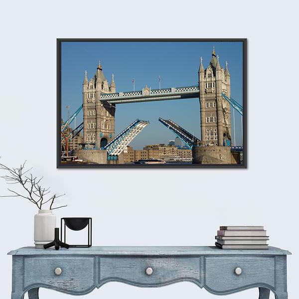 Tower Bridge Over The River Thames London Canvas Wall Art-3 Horizontal-Gallery Wrap-25" x 16"-Tiaracle