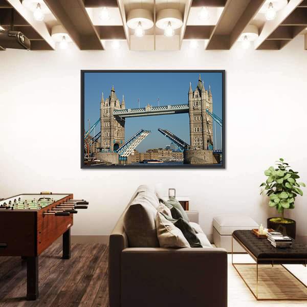 Tower Bridge Over The River Thames London Canvas Wall Art-3 Horizontal-Gallery Wrap-25" x 16"-Tiaracle