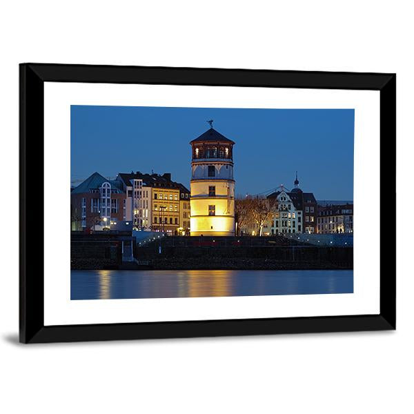 Tower Of Dusseldorf Castle Canvas Wall Art-3 Horizontal-Gallery Wrap-25" x 16"-Tiaracle