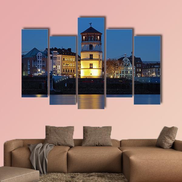 Tower Of Dusseldorf Castle Canvas Wall Art-5 Pop-Gallery Wrap-47" x 32"-Tiaracle