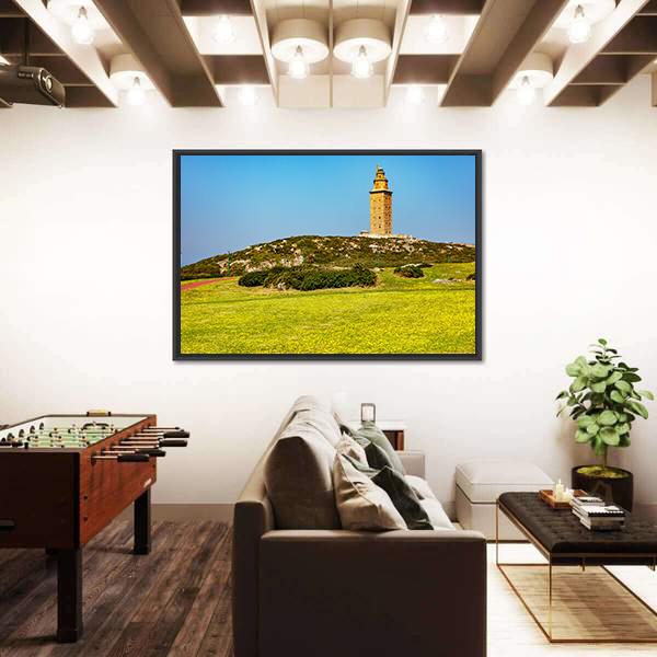 Tower Of Hercules In A Coruna Canvas Wall Art-3 Horizontal-Gallery Wrap-25" x 16"-Tiaracle