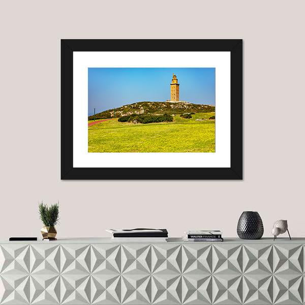 Tower Of Hercules In A Coruna Canvas Wall Art-3 Horizontal-Gallery Wrap-25" x 16"-Tiaracle