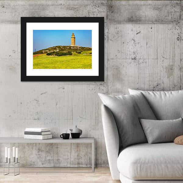 Tower Of Hercules In A Coruna Canvas Wall Art-3 Horizontal-Gallery Wrap-25" x 16"-Tiaracle