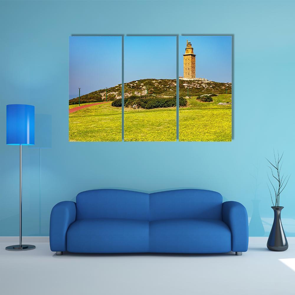 Tower Of Hercules In A Coruna Canvas Wall Art-3 Horizontal-Gallery Wrap-37" x 24"-Tiaracle