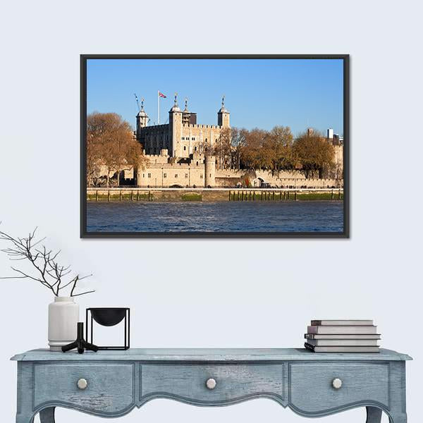 Tower Of London Across River Thames Canvas Wall Art-5 Horizontal-Gallery Wrap-22" x 12"-Tiaracle