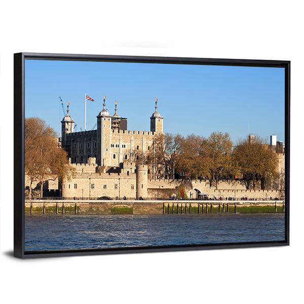 Tower Of London Across River Thames Canvas Wall Art-3 Horizontal-Gallery Wrap-25" x 16"-Tiaracle
