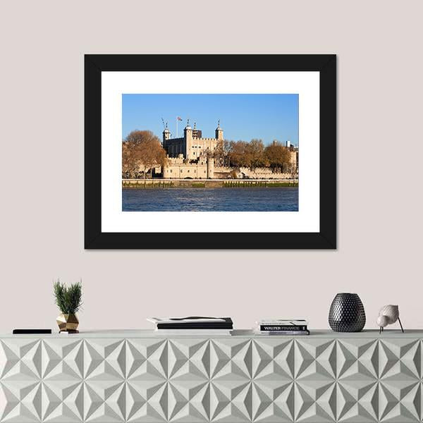 Tower Of London Across River Thames Canvas Wall Art-5 Horizontal-Gallery Wrap-22" x 12"-Tiaracle