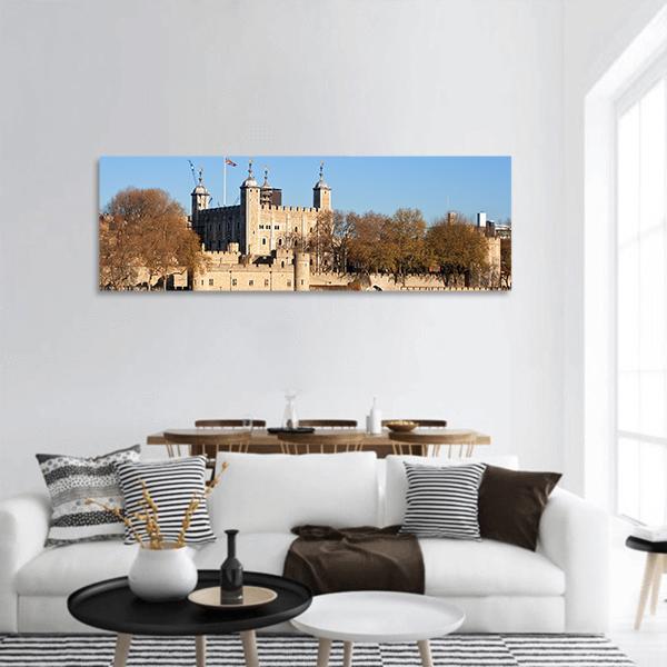 Tower Of London Across River Thames Panoramic Canvas Wall Art-1 Piece-36" x 12"-Tiaracle