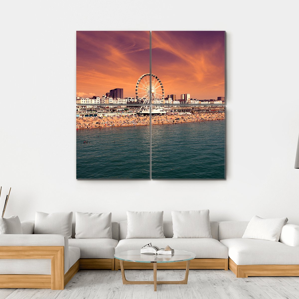 Towering Brighton Wheel Canvas Wall Art-4 Square-Gallery Wrap-17" x 17"-Tiaracle