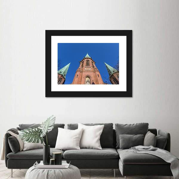 Towers Of The Lamberti Church In Oldenburg Canvas Wall Art-1 Piece-Framed Print-20" x 16"-Tiaracle