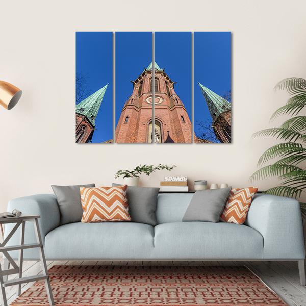 Towers Of The Lamberti Church In Oldenburg Canvas Wall Art-4 Horizontal-Gallery Wrap-34" x 24"-Tiaracle