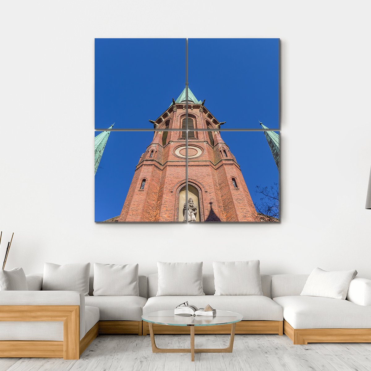 Towers Of The Lamberti Church In Oldenburg Canvas Wall Art-4 Square-Gallery Wrap-17" x 17"-Tiaracle