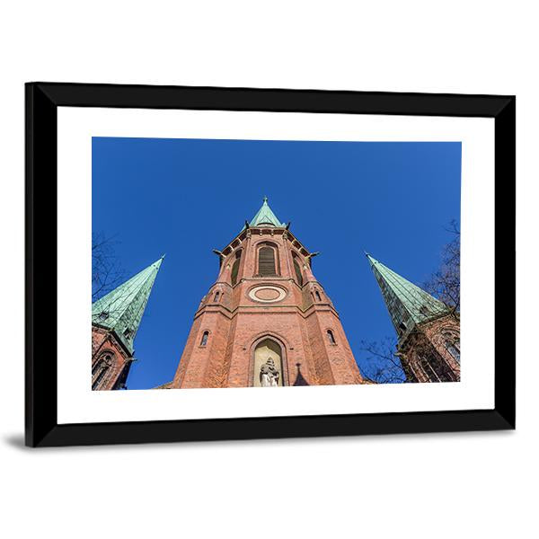 Towers Of The Lamberti Church In Oldenburg Canvas Wall Art-3 Horizontal-Gallery Wrap-25" x 16"-Tiaracle