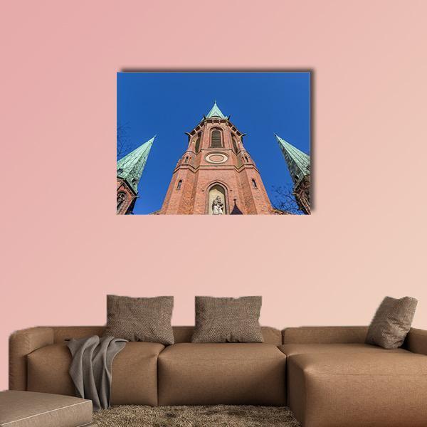 Towers Of The Lamberti Church In Oldenburg Canvas Wall Art-1 Piece-Gallery Wrap-48" x 32"-Tiaracle