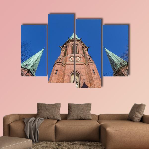 Towers Of The Lamberti Church In Oldenburg Canvas Wall Art-4 Pop-Gallery Wrap-50" x 32"-Tiaracle