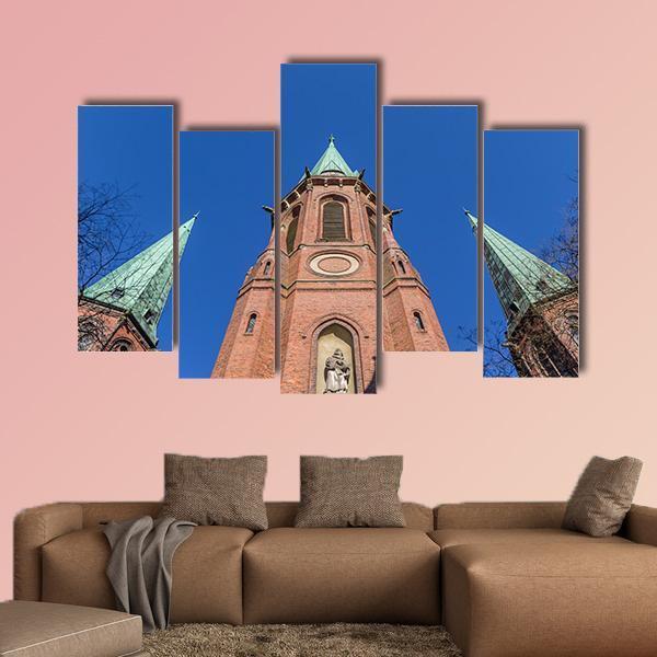 Towers Of The Lamberti Church In Oldenburg Canvas Wall Art-5 Pop-Gallery Wrap-47" x 32"-Tiaracle