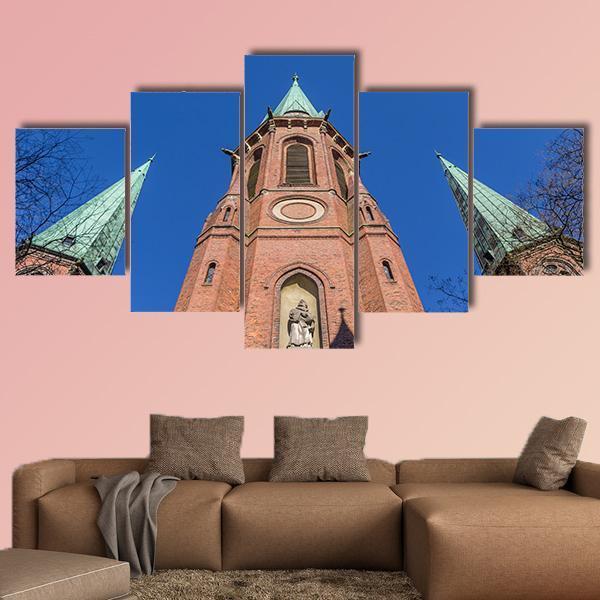 Towers Of The Lamberti Church In Oldenburg Canvas Wall Art-5 Star-Gallery Wrap-62" x 32"-Tiaracle