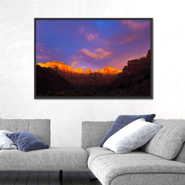 Towers Of The Virgin Canvas Wall Art-1 Piece-Floating Frame-24" x 16"-Tiaracle