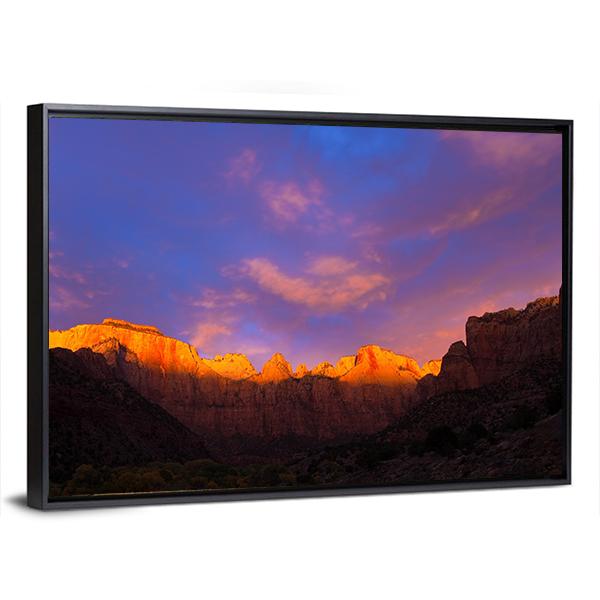 Towers Of The Virgin Canvas Wall Art-3 Horizontal-Gallery Wrap-25" x 16"-Tiaracle