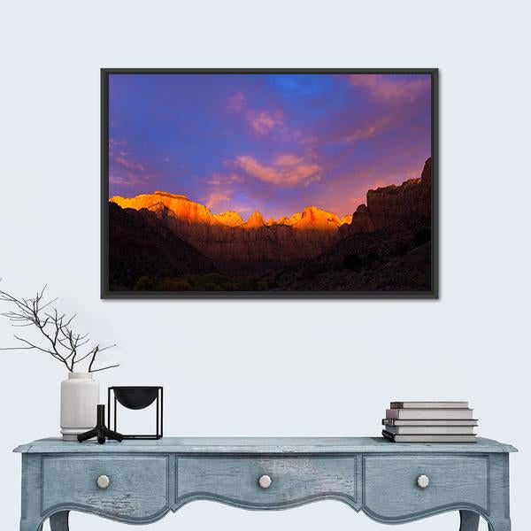 Towers Of The Virgin Canvas Wall Art-3 Horizontal-Gallery Wrap-25" x 16"-Tiaracle