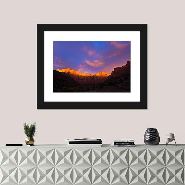 Towers Of The Virgin Canvas Wall Art-3 Horizontal-Gallery Wrap-25" x 16"-Tiaracle