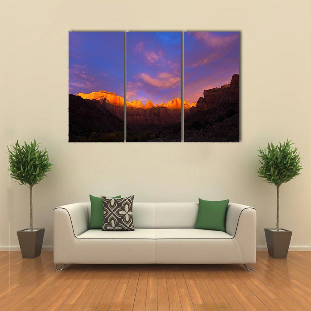 Towers Of The Virgin Canvas Wall Art-3 Horizontal-Gallery Wrap-37" x 24"-Tiaracle
