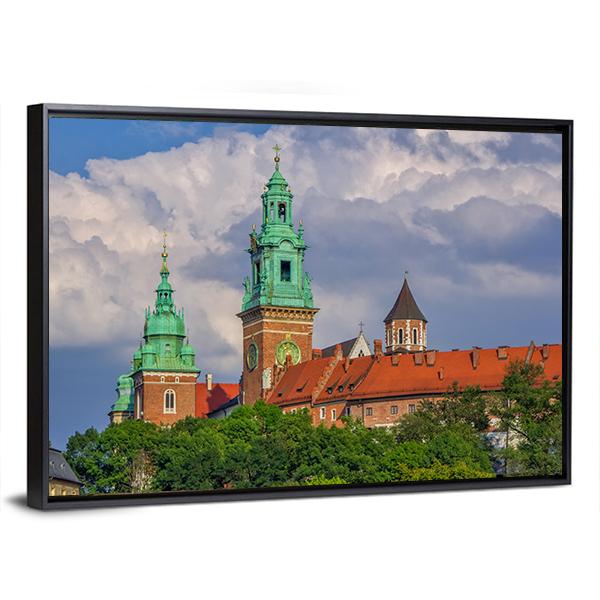 Towers View Of Wawel Cathedral Canvas Wall Art-3 Horizontal-Gallery Wrap-25" x 16"-Tiaracle