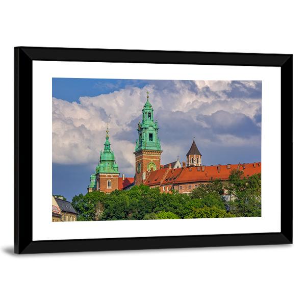 Towers View Of Wawel Cathedral Canvas Wall Art-3 Horizontal-Gallery Wrap-25" x 16"-Tiaracle