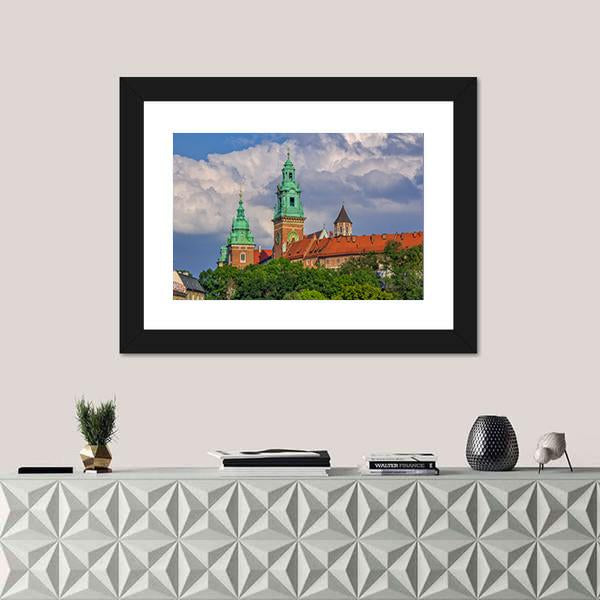 Towers View Of Wawel Cathedral Canvas Wall Art-3 Horizontal-Gallery Wrap-25" x 16"-Tiaracle