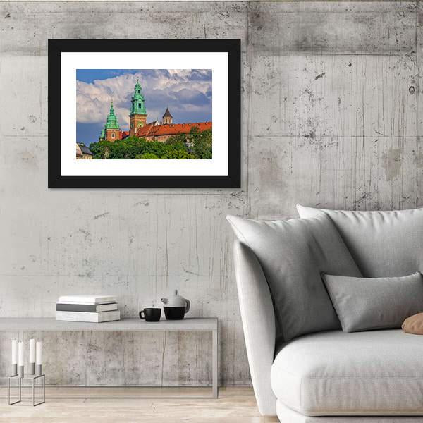 Towers View Of Wawel Cathedral Canvas Wall Art-3 Horizontal-Gallery Wrap-25" x 16"-Tiaracle