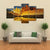 Towers With Reflection At Sunrise Canvas Wall Art-5 Star-Gallery Wrap-62" x 32"-Tiaracle