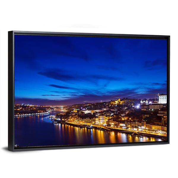 Town Coastline Of River Douro Canvas Wall Art-3 Horizontal-Gallery Wrap-25" x 16"-Tiaracle