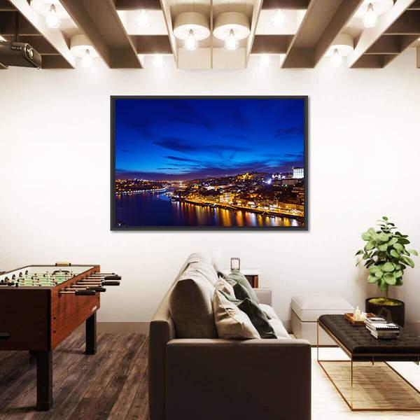 Town Coastline Of River Douro Canvas Wall Art-3 Horizontal-Gallery Wrap-25" x 16"-Tiaracle