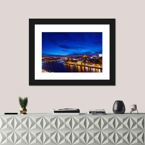 Town Coastline Of River Douro Canvas Wall Art-3 Horizontal-Gallery Wrap-25" x 16"-Tiaracle