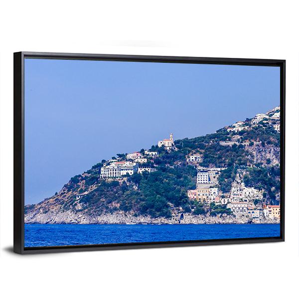 Town Conca Dei Marini Canvas Wall Art-3 Horizontal-Gallery Wrap-25" x 16"-Tiaracle