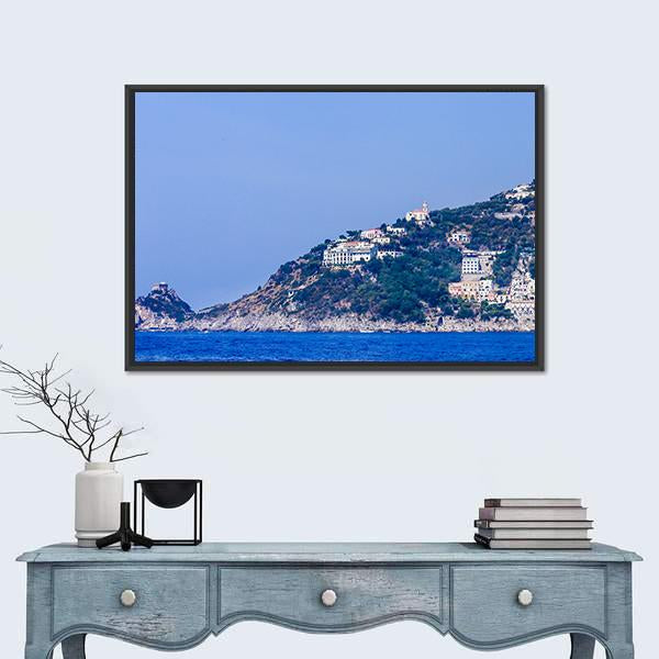 Town Conca Dei Marini Canvas Wall Art-3 Horizontal-Gallery Wrap-25" x 16"-Tiaracle