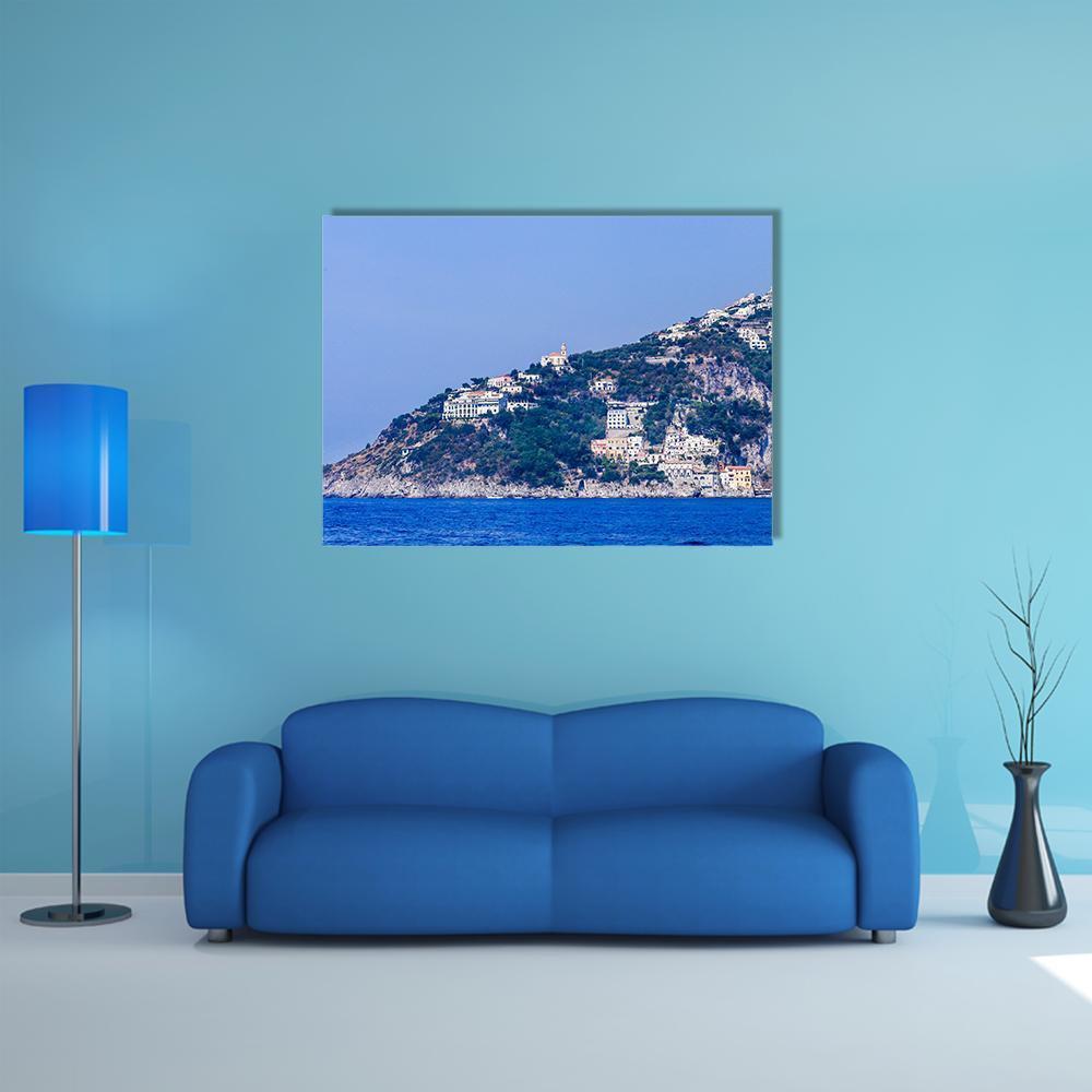 Town Conca Dei Marini Canvas Wall Art-4 Pop-Gallery Wrap-50" x 32"-Tiaracle