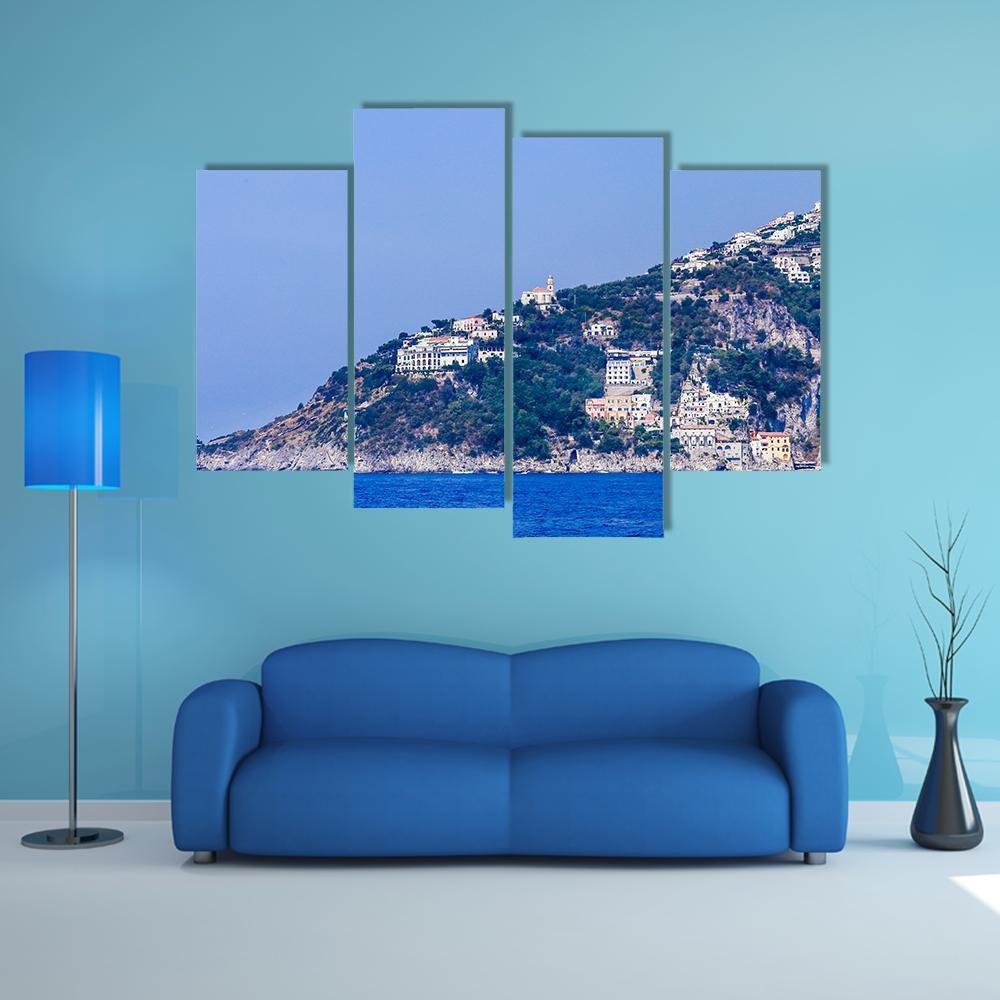 Town Conca Dei Marini Canvas Wall Art-4 Pop-Gallery Wrap-50" x 32"-Tiaracle