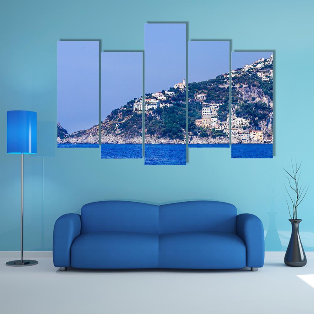 Town Conca Dei Marini Canvas Wall Art-5 Pop-Gallery Wrap-47" x 32"-Tiaracle