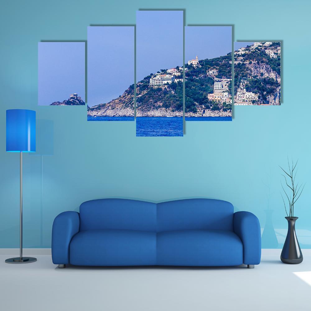 Town Conca Dei Marini Canvas Wall Art-5 Star-Gallery Wrap-62" x 32"-Tiaracle