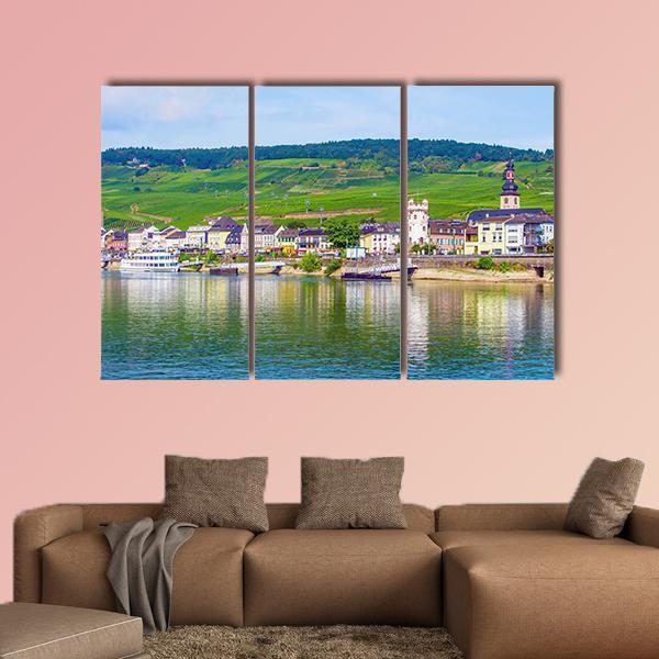 Rudesheim am Rhein In Rhine Gorge Canvas Wall Art-3 Horizontal-Gallery Wrap-37" x 24"-Tiaracle