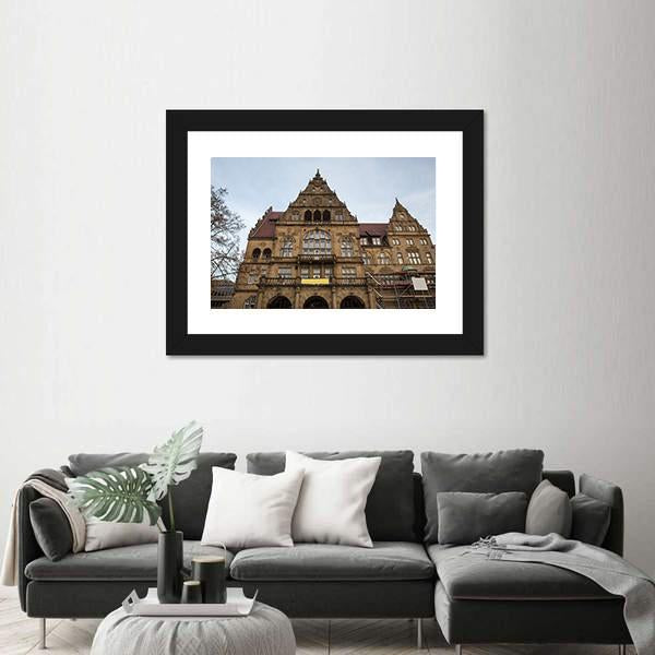 Town Hall Bielefeld In Germany Canvas Wall Art-1 Piece-Framed Print-20" x 16"-Tiaracle