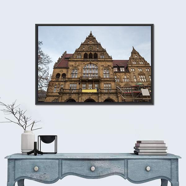 Town Hall Bielefeld In Germany Canvas Wall Art-3 Horizontal-Gallery Wrap-25" x 16"-Tiaracle