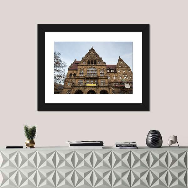 Town Hall Bielefeld In Germany Canvas Wall Art-3 Horizontal-Gallery Wrap-25" x 16"-Tiaracle