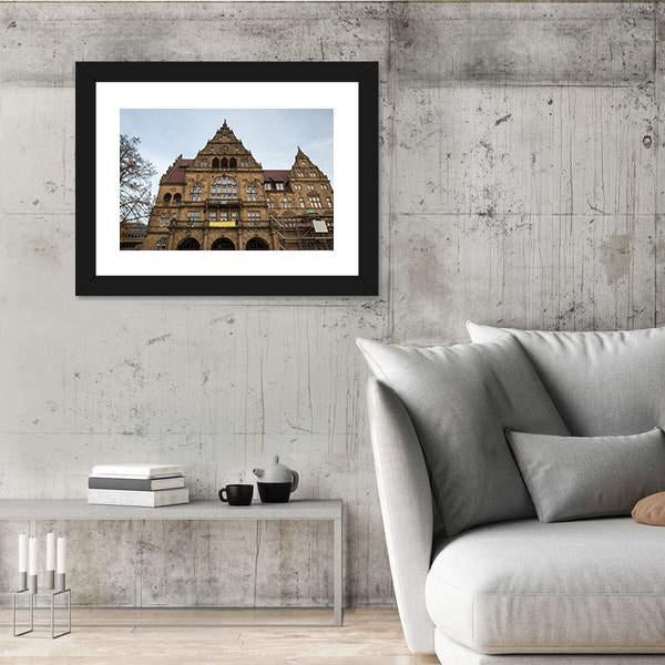Town Hall Bielefeld In Germany Canvas Wall Art-3 Horizontal-Gallery Wrap-25" x 16"-Tiaracle